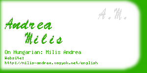 andrea milis business card